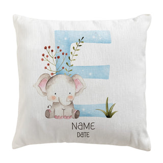Baby Boy Animal Initial Personalized 14" Throw Pillow