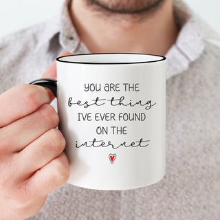 You're the Best Thing White Coffee Mug with Black Rim and Handle-11oz