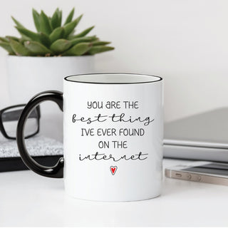 You're the Best Thing White Coffee Mug with Black Rim and Handle-11oz