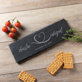 Heart with Names Slate Serving Board
