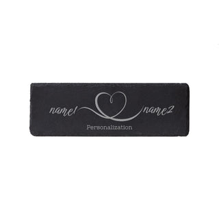 Heart with Names Slate Serving Board