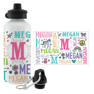 My Name Pastel Colors Water Bottle