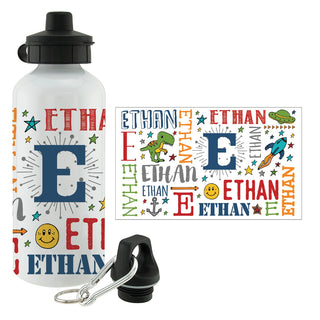 My Name Primary Colors Water Bottle