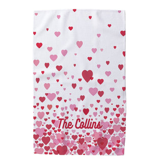 Shower of Hearts Waffle Tea Towel