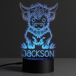 Highland Cow Acrylic LED Nightlight