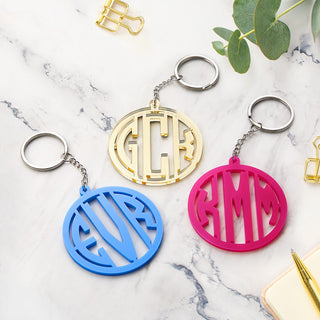 Circle Monogram Acrylic Keychain