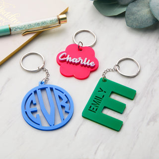 Circle Monogram Acrylic Keychain