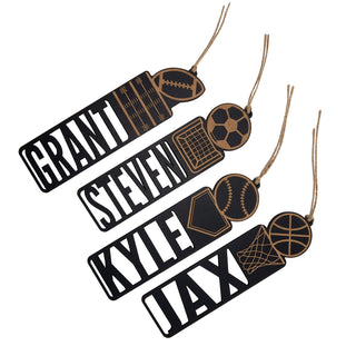 Sports Theme Black Wood Bookmark