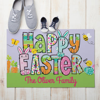 Cheerful Happy Easter " Doormat - 18x27 Inch, 1/8" Thin