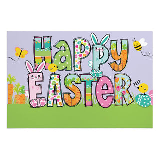 Cheerful Happy Easter " Doormat - 18x27 Inch, 1/8" Thin