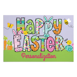 Cheerful Happy Easter " Doormat - 18x27 Inch, 1/8" Thin