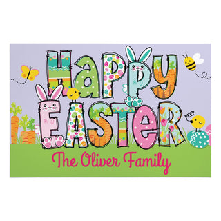 Cheerful Happy Easter " Doormat - 18x27 Inch, 1/8" Thin