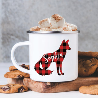 Buffalo Plaid Fox Camp Mug - 11 oz.