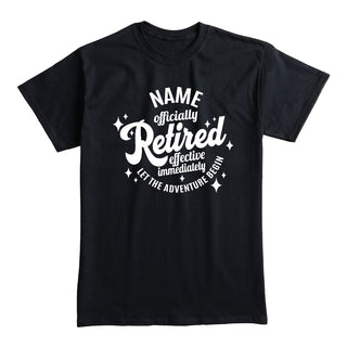 Officially Retired Personalized Black T-shirt