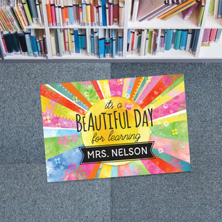 It's a Beautiful Day for Learning Sunshine Teacher Standard Doormat