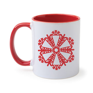 Red Snowflake Name Red Handle Coffee Mug - 11 oz.