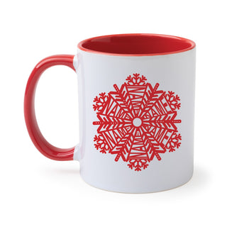 Red Snowflake Name Red Handle Coffee Mug - 11 oz.