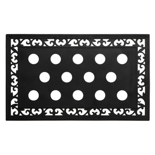 Fall Flowers Gingham Name & Initial Narrow Doormat With Black Rubber Frame