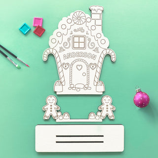 DIY White Wood Gingerbread House With Base