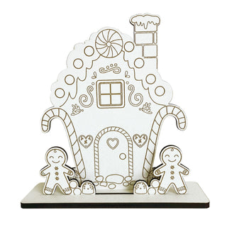 DIY White Wood Gingerbread House With Base
