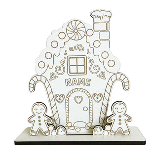 DIY White Wood Gingerbread House With Base