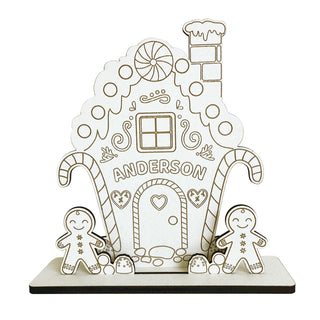 DIY White Wood Gingerbread House With Base