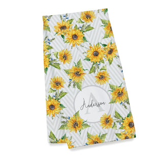 Sunflower Pattern Name & Initial Bath Towel