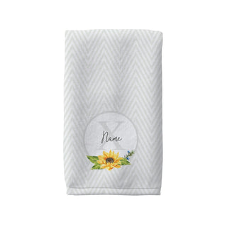 Sunflower Pattern Name & Initial Hand Towel