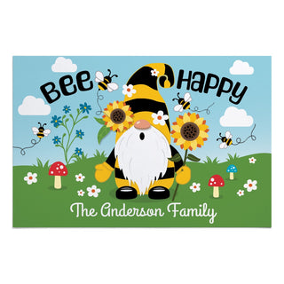Bee Happy Sunflower Gnome Standard Doormat