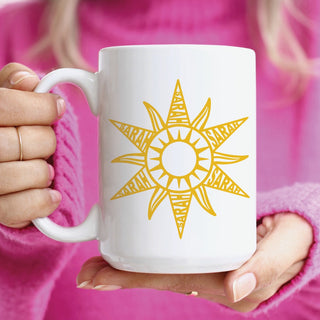 Summer Sunshine with Name White Mug - 15 oz.