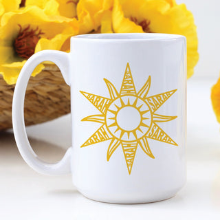 Summer Sunshine with Name White Mug - 15 oz.