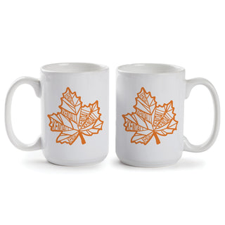 Fall Leaf with Name White Mug - 15 oz.