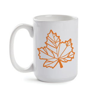 Fall Leaf with Name White Mug - 15 oz.