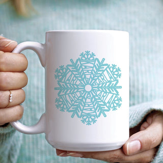 Winter Snowflake with Name White Mug