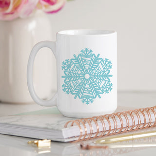 Winter Snowflake with Name White Mug - 15 oz.