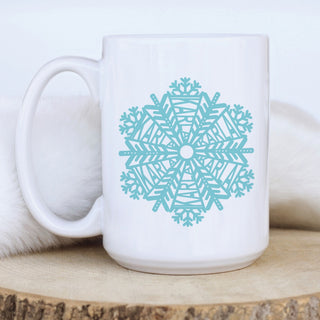 Winter Snowflake with Name White Mug - 15 oz.