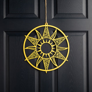 Summer Sunshine Yellow Wood Door Decor with Family Name