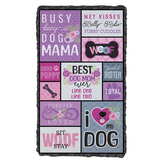 Best Dog Mom Ever Patchwork Style Fuzzy Blanket