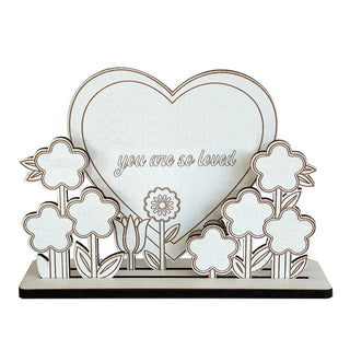 DIY White Wood Heart Grandma Plaque With Base