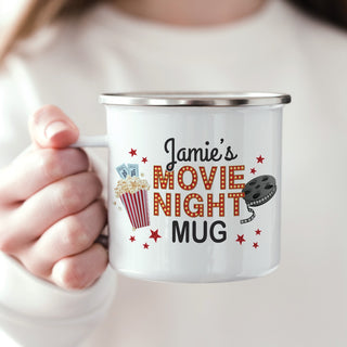 My Movie Night Camp Mug personalized with name gift idea for family or friends who enjoy movies together 