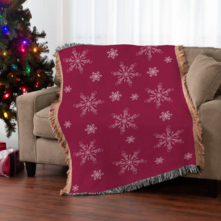 Script Name Snowflake Pattern Fringe Throw Blanket