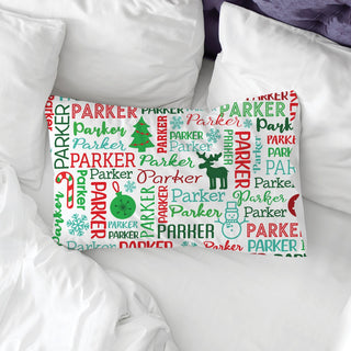 Christmas Name Pattern Pillowcase