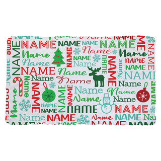 Christmas Name Pattern Fuzzy Blanket