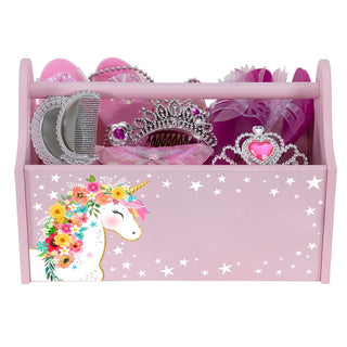 Floral Unicorn Pink Toy Caddy