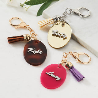 Colorful Acrylic Keychain with Metal Personalized Name
