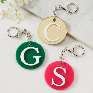 Colorful Acrylic Keyring with Acrylic Initial