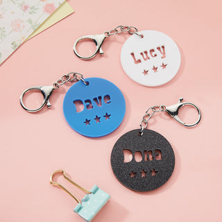 Acrylic Keychain with Cut out stars and personalized name