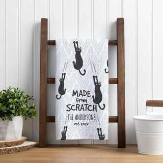 Made from Scratch Cat Lover Waffle Tea Towel Personalized