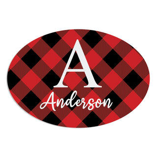 Buffalo Check Name & Initial Oval Metal Plaque