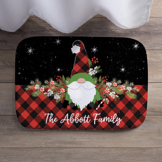 Black & Red Buffalo Check Gnome Bath Mat
